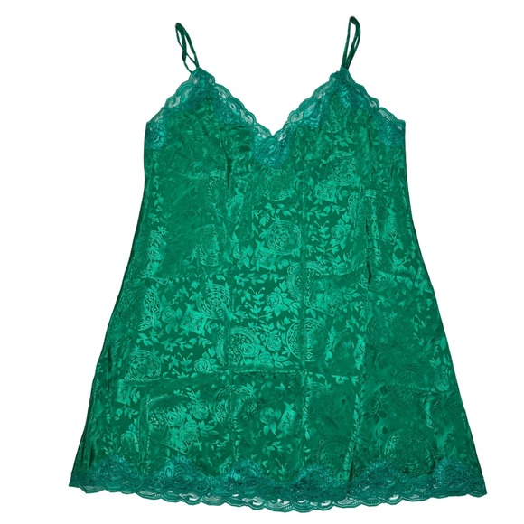 Victoria's Secret Vintage Gold Label Floral Satin Slip Dress Lace Women's Size S - Picture 3 of 7